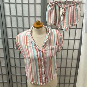 PJ Salvage Womens Loungewear Pajama Short Sleeve Set, Small